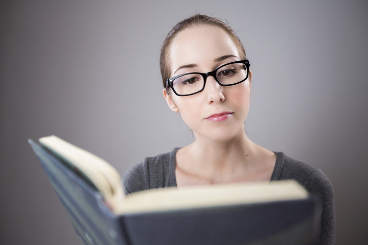 students studying in library